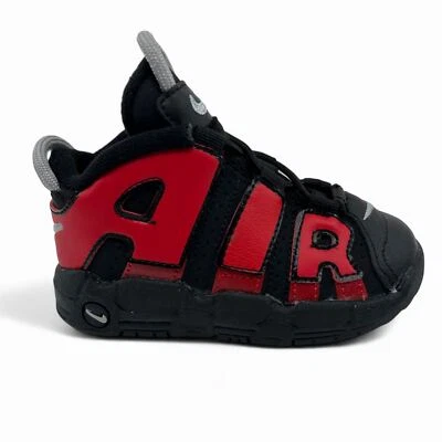 Nike Air More Uptempo TD Negro Rojo Universitario Bebé Niño Deportivo Foto 1 de 4
