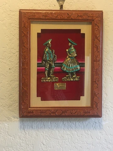 Framed Spanish /South America Shadow Box Wall Art Nicely framed Cover