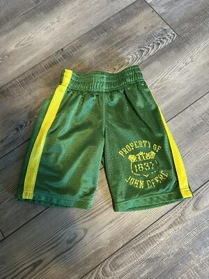 Pantalones cortos John Deere para niños talla 4 pequeños verdes y amarillos Foto 1 de 4