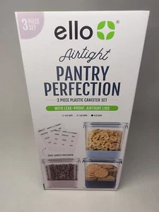 Ello Airtight Pantry Perfection 3 Piece Plastic Canister Set 6.6 cups each - Picture 1 of 3