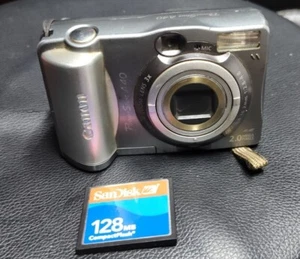 Canon PowerShot A40 2.0 MP Compact Digital Camera Silver Tested - Picture 1 of 5