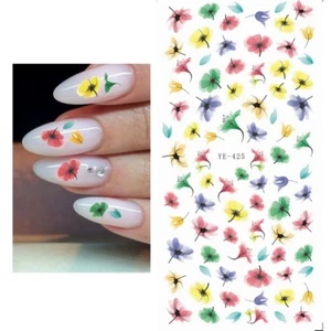 Nail Art Wasser Transfer Aufkleber Bunt Tinte Blume Wasserfarbe Aufkleber Maniküre - Bild 1 von 11