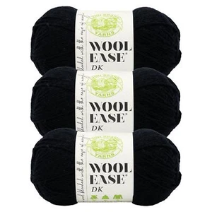 (3 Pack) Lion Brand Yarn 636-153 Wool-Ease DK Yarn, Black - Picture 1 of 7