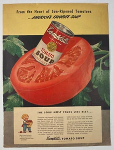 Campbell's Vintage Stampa Pubblicità Zuppa di Pomodoro Americas Favorite 10,25x14 pollici - Foto 1 di 2