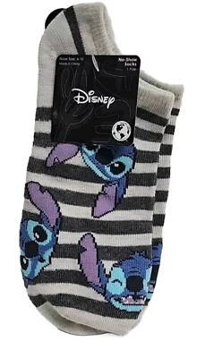 Zapato Mujer Disney Lilo And Stitch Talla 4-10 No Show Calcetines Gris Nuevo Foto 1 de 3