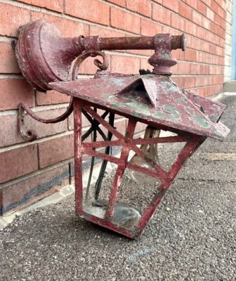 GRANDE LUMINÁRIA EXTERNA ANTIGA DE COBRE PARA VARANDA DA LOJA MAÇÔNICA - Imagem 1 de 4