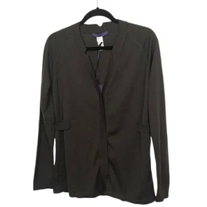 Les Copains blau braun 100 % Wolle Cardigan $ 490 Neu mit Etikett Größe 8 defekt - Bild 1 von 12