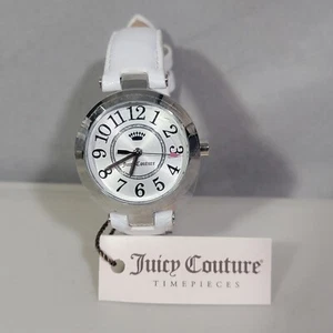 Juicy Couture Cali Watch Stainless Steel White Leather Band 1901461 Need Battery - Picture 1 of 12