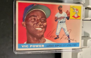 1955 TOPPS VIC POWER #30 VG+ NO CREASES KANSAS CITY AS