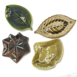 Juego de 4 platos para servir en forma de hoja de cerámica italiana pintados a mano 24 - Imagen 1 de 2