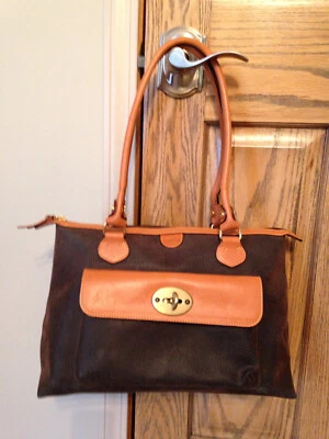 BOLSO DE VIAJE BRIC'S "LIFE COLLECTION" CUERO MARRÓN/TOSTADO RIBETE Foto 1 de 4