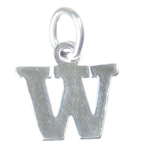 Charm Letra W Inicial en plata de primera ley .925 x 1 Charms Letras Estilo 6- - Imagen 1 de 4