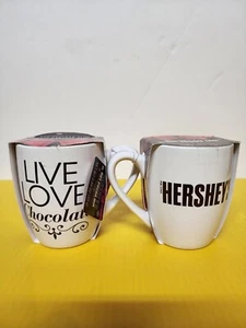 Hershey’s Hot Cocoa Mug Set of 2 w/ Chocolate Mix Love Live Chocolate NEW - Picture 1 of 4