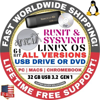 ANTIX LINUX OS LATEST sysVinit, Runit BASE, CORE, FULL, NET USB, DVD INSTALLER - Image 1 of 4