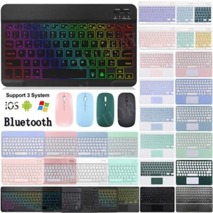Touchpad/Backlit/Bluetooth Keyboard For iPad 5/6/7/8/9/10th Air 3 4 5 6th 2024 - Picture 1 of 127