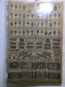1918 Antique Montgomery Ward Catalog Page Scarf Pins Hat Pins Belt Buckles - Picture 1 of 3