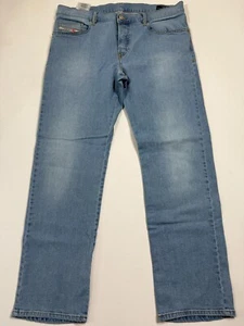 Diesel Jeans Mens 34x30 Blue Denim D-Mihtry Straight Stretch Button Fly 5 Pocket - Picture 1 of 8