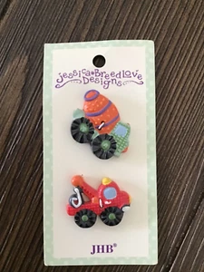 Jessica BreedLove Designs JHB Novelty Buttons Boys Trucks Wench Dump Mixer Tow - Picture 1 of 3