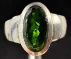 MOLDAVITE Ring - Size 8.75, Sterling Silver, Faceted - Genuine Jewelry, 53533