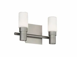 WAC Lighting Elementum WS-76612-SN Satin Nickel 12"W 2-Light LED Bathroom Light - Picture 1 of 11