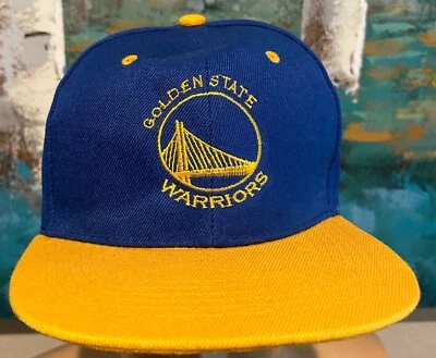Golden State WarriorsCap Strapback Hat Blue Gold Bridge Logo Brand: Black Hawk J - Image 1 of 4