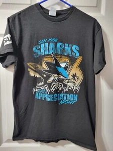 Camiseta negra de hockey de los San Jose Sharks talla M para hombre noche de apreciación de los fanáticos de la NHL - Imagen 1 de 10