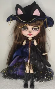 Blythe Doll Kitty Cat Witch W/ Outfit Custom Faceplate By Zafi Chan US Seller - Picture 1 of 10
