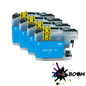4 cartuchos de tinta cian se adaptan a Brother LC51 DCP-350C DCP-750CW MFC-465CN MFC-880CDWN - Imagen 1 de 1