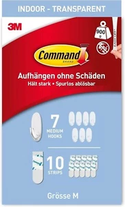 Command Gancho Transparente, con Tiras Adhesivas Transparentes, Mediano, 7 Ganchos - Imagen 1 de 4