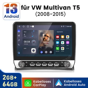 Autoradio Für VW Multivan T5 08-2015 Carplay Android 13 GPS NAVI WIFI BT SWC 64G - Bild 1 von 17