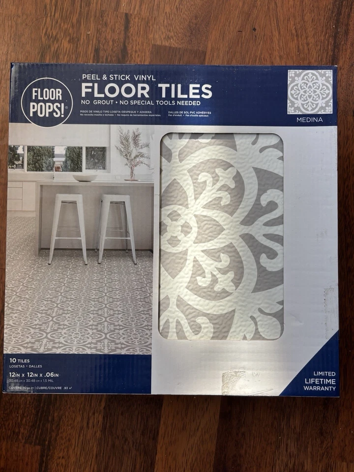 Напольные Pops Peel and Stick Tiles Самоклеящиеся Peel and Stick 4 коробки - Изображение 1 из 1