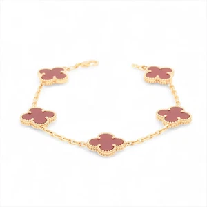 Pulsera Cornalina Van Cleef & Arpels Vintage Alhambra 5P 750 (YG) 11,5 g VCARD355 - Imagen 1 de 7