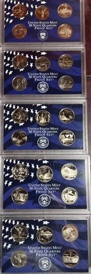 25 Diff Proof State Qtr Set: 1999, 2001, 03, 06, 07 In Plastic Lens CLM 7 - Image 1 of 4