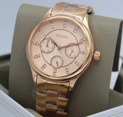 NEW AUTHENTIC FOSSIL MODERN SOPHISTICATE CRYSTALS ROSE GOLD WOMEN'S BQ1561 WATCH - Image 1 of 4