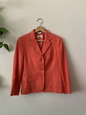 Blazer vintage Talbots irlandés de lino con clásico talla 2P manga larga coral 3 bolsillos Foto 1 de 4