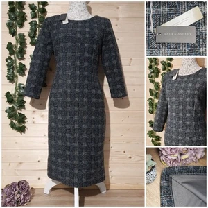 Laura Ashley Dress Size 12 Sheath Wool Blend Peacock Bleu Business BNWT - Picture 1 of 14