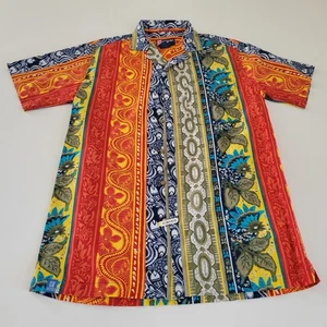 Vtg Ralph Lauren Chaps Colorful Paisley Floral Pattern Short Sleeve Size S EUC - Picture 1 of 8