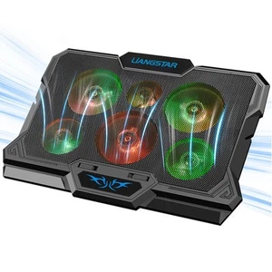 RGB Laptop Cooling Pad, 6 leise Lüfter, USB Powered, 15,6-17 Zoll Gaming Ständer - Bild 1 von 7