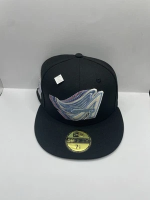 NEW ERA 59FIFTY ANAHEIM ANGELS FITTED HAT SIZE 7 1/8 “TRIPPY ANGELS” GREY UV - Image 1 of 4
