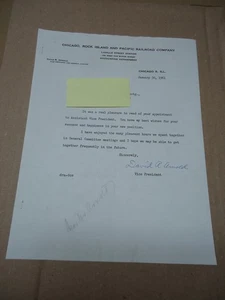 Chicago Rock Island and Pacific Railroad Com 1961 Letterhead - Picture 1 of 1
