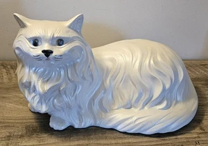 1974 CERAMIC hobbyist PERSIAN CAT white 17" l x 9" tall - Picture 1 of 9