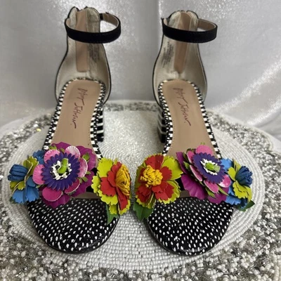Betsy Johnson Strapped Colorful Flowers Women’s Size 7 Shoes - Image 1 of 4