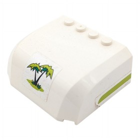 LEGO Windshield White/Green 61484pb001 Caravan Vehicle City Set 7639