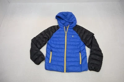 Chaqueta acolchada Polo Ralph Lauren azul cremallera completa con capucha niños talla grande 14-16 Foto 1 de 4