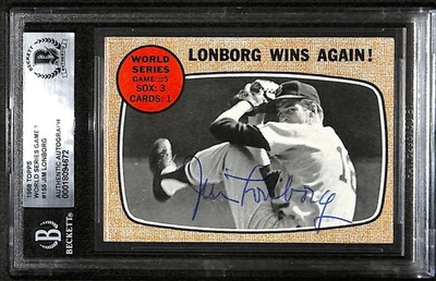 1968 Topps 155 Serie Mundial G5 BGS Autógrafo Jim Lonborg Letrero Bas C100515 Foto 1 de 3