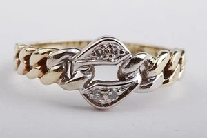 Ketten Diamant Ring 585 14K Gelb Gold Gr 54 17,2mm Top! # - Bild 1 von 7