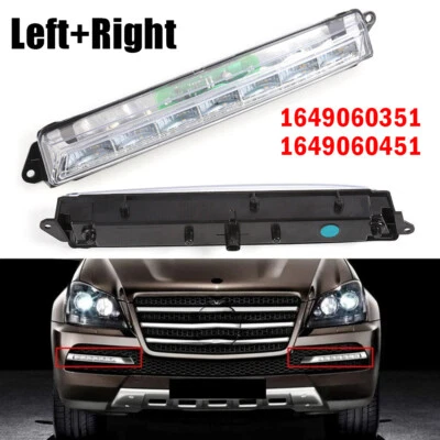 L+R Front LED Fog Lights For 2007-13 Mercedes Benz X164 GL320 GL350 GL450 GL550 - Image 1 of 4