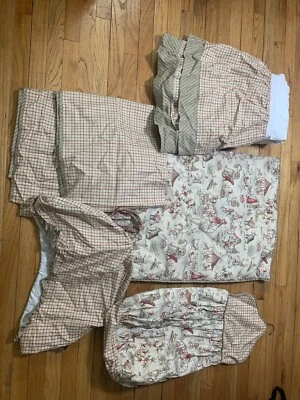 JUEGO DE CUNA Falda, Edredón, 2 piezas Cortina~, Inodoro, Chenilla, Rojo Ladrillo BananaFish Foto 1 de 4