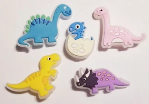 Dinosaur Family! Glow in the Dark 5pc Shoe Charm Set! NEW! Croc Compatible! Shoe - Picture 1 of 3