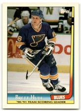 1991-92 Topps Team Scoring Leaders Hockey Card Brett Hull St. Louis Blues #20